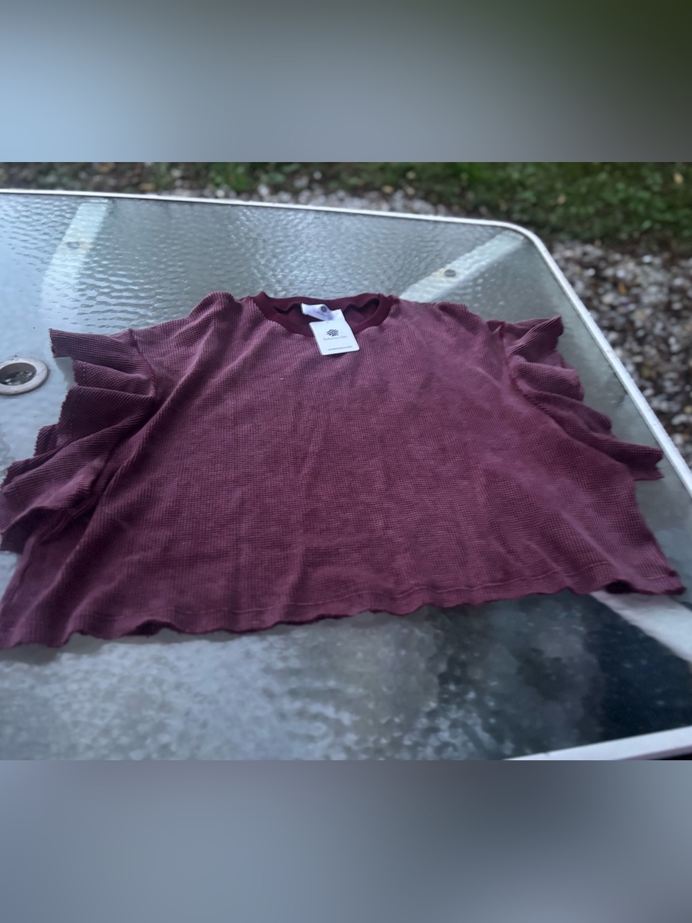 Women's Ribbed Crewneck Top - Burgundy